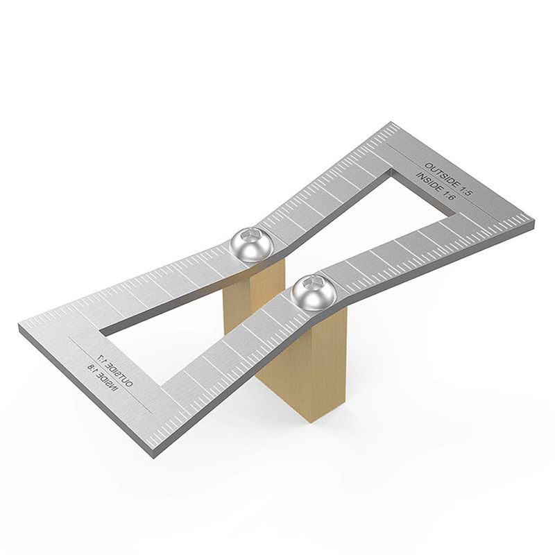 Dovetail Marker, Hand Cut Wood Joints Gauge Dovetail Guide Tool with Scale, Dovetail Template Size 1: 5-1: 6 and 1: 7-1: 8 for Woodworking - Silver