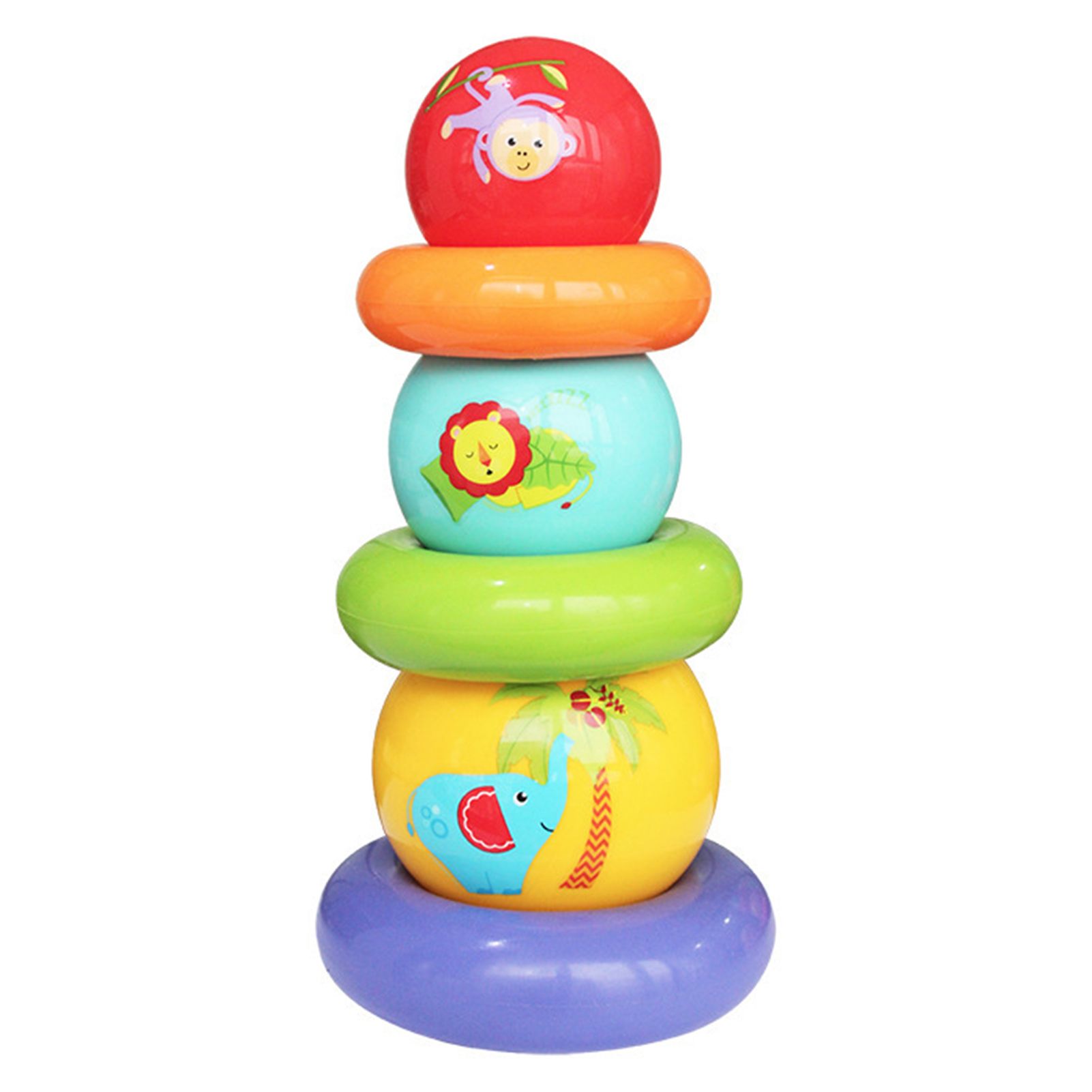 Ring Rainbow Tower Stacking Ball Set Kids Early Development Educational Toy