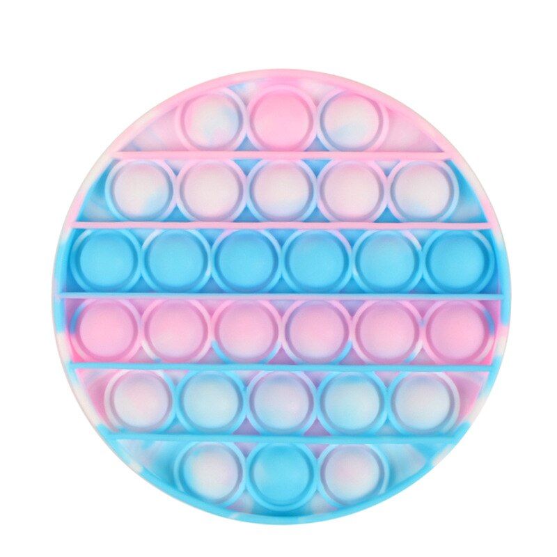 New Tie Dye Fidget Toys Silicone Anti Stress Reliever Decompression Toy  Kids Funny Cartoon Push Bubble Game Toys
