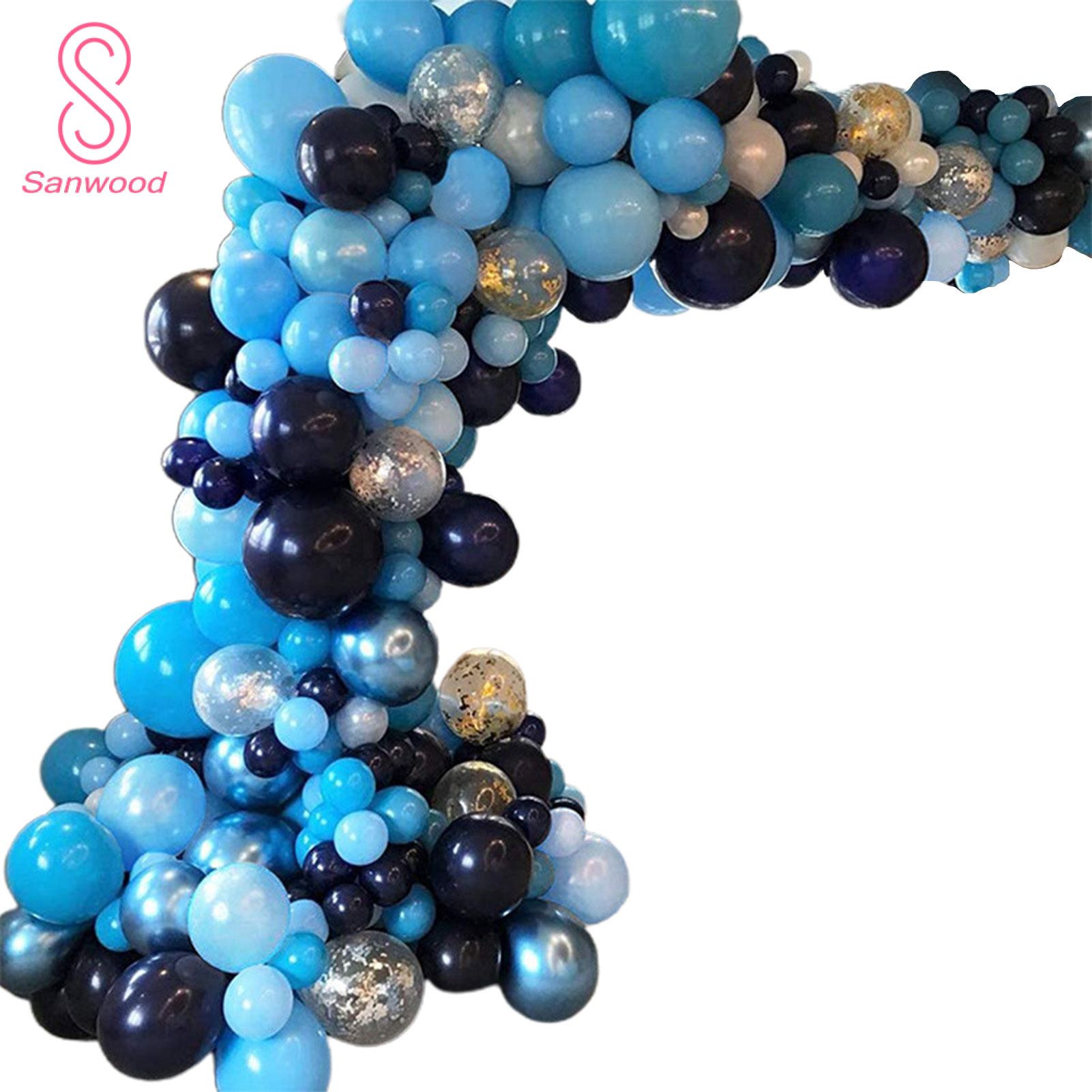 1 Set Bright-colored Balloon Arch Set Blue Emulsion Anniversary Party Balloon Garland Set for Wedding