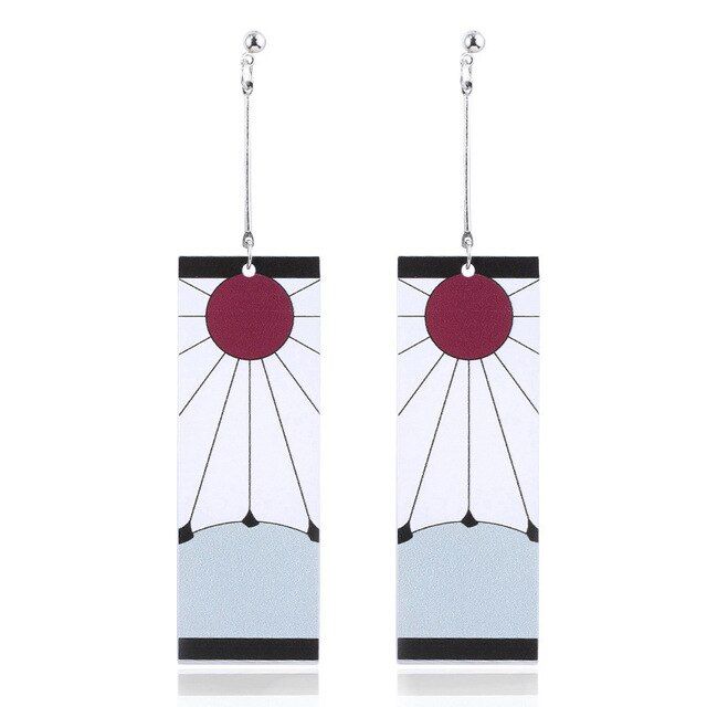 1 Pair Cute Anime Demon Slayer Kimetsu No Yaiba Acrylic Earrings Kamado Tanjirou Cosplay Clip Earrings Women Men Jewelry Toys