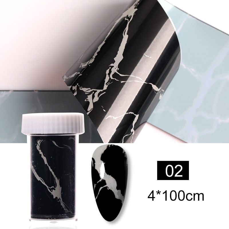 Holographics Nail Art Stickers Foils Gradient Marble Texture Paper Shining Classic Design Slider Decals Decorations for Nails