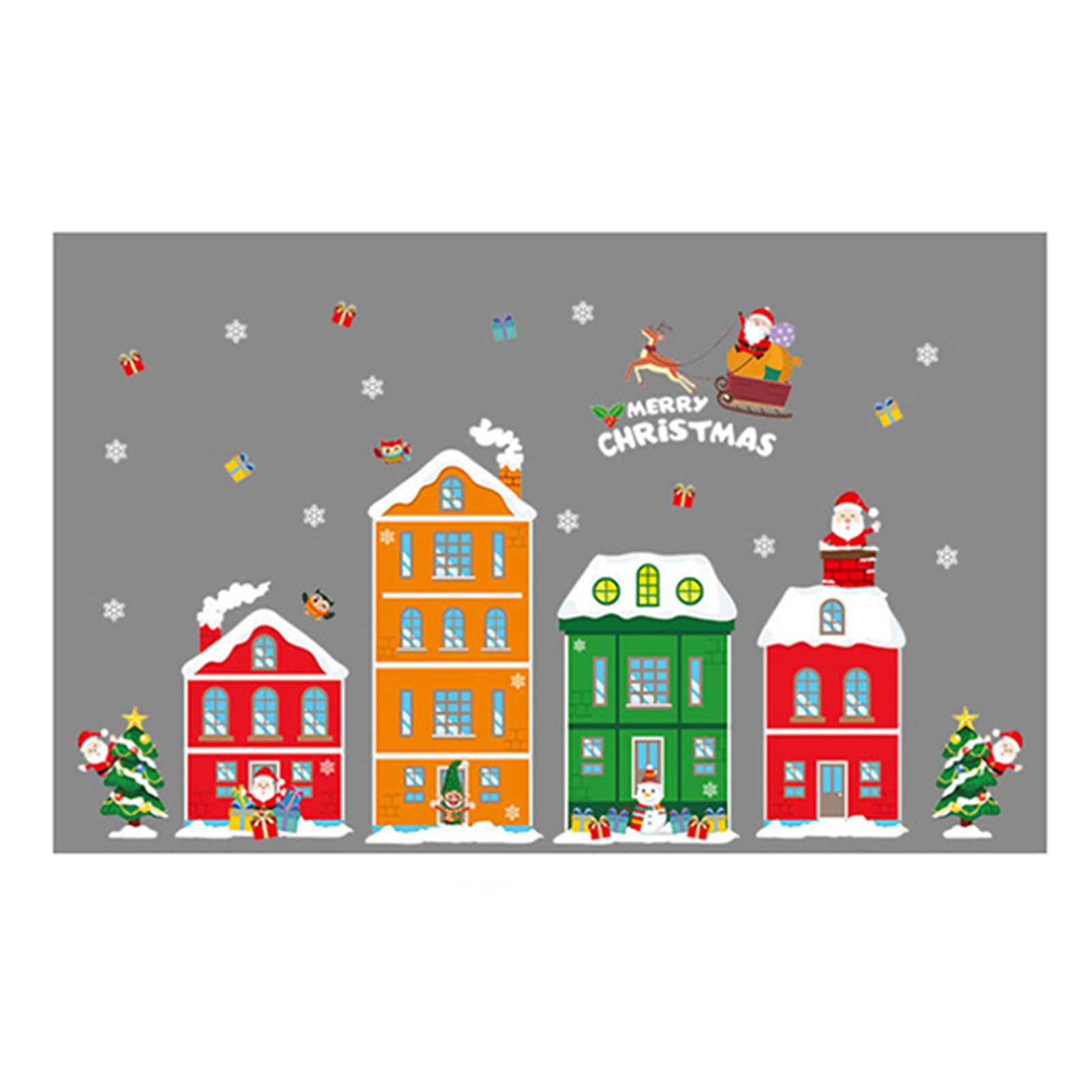 Santa Claus Wall Stickers Colorfast Christ DIY S-adhesive Window Sticker