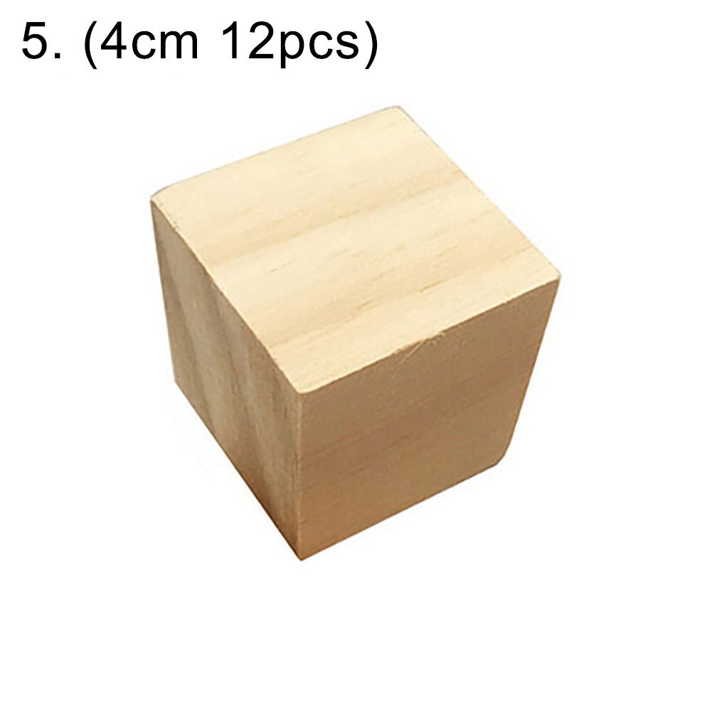 Wooden Blank Cube Block Model DIY Hand Painting Graffiti Education Kids Toy