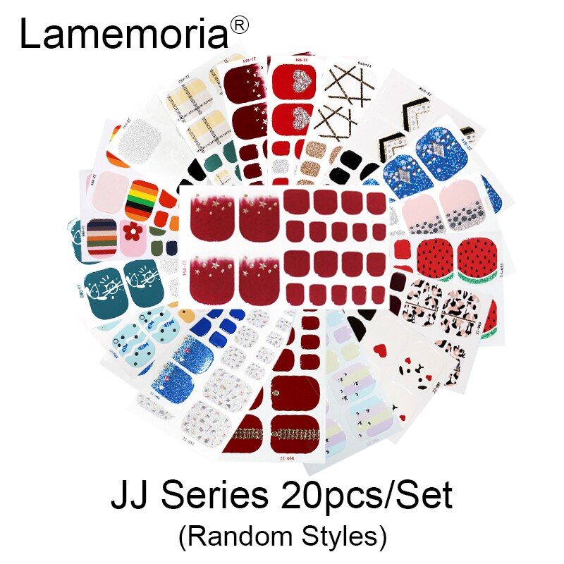 10/20pcs Mixed Designs Full Cover Nail Art Stickers Christmas French Glitter Self-adhesive Decals Slider Wraps Decor Manicure