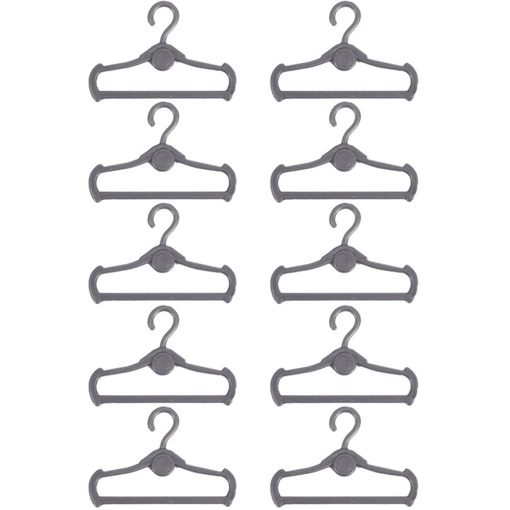 10pcs/set Plastic Black Color Doll Hangers Creative Shape Doll Accessories color