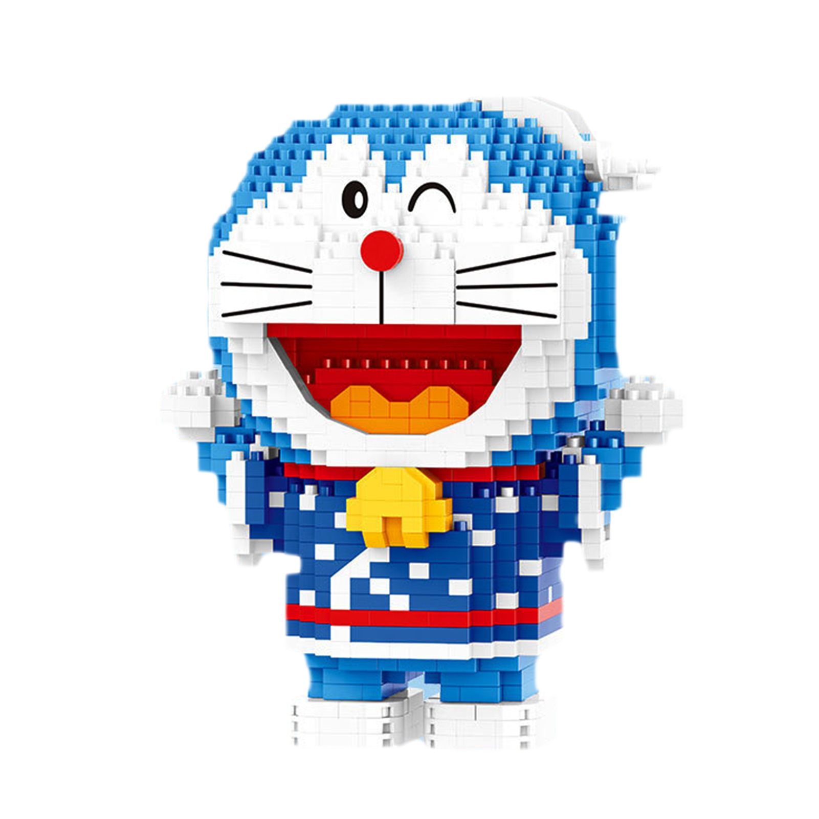 1Set Anime Doraemon Assemble Toy Mini Color Recognition Eco-friendly Anime Doraemon Figure Puzzle Toy for Early Learning