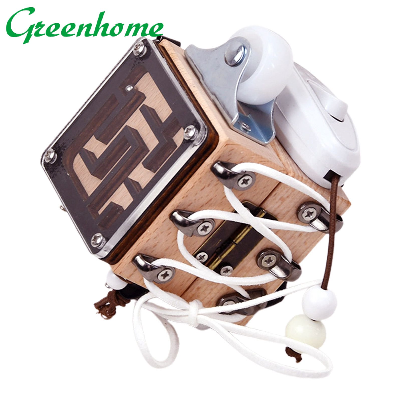 Greenhome Busy Block Toy Eye-catching Logical Challenges Montessori Multifunctional Lock Box Cognitive Enlightenment for Children