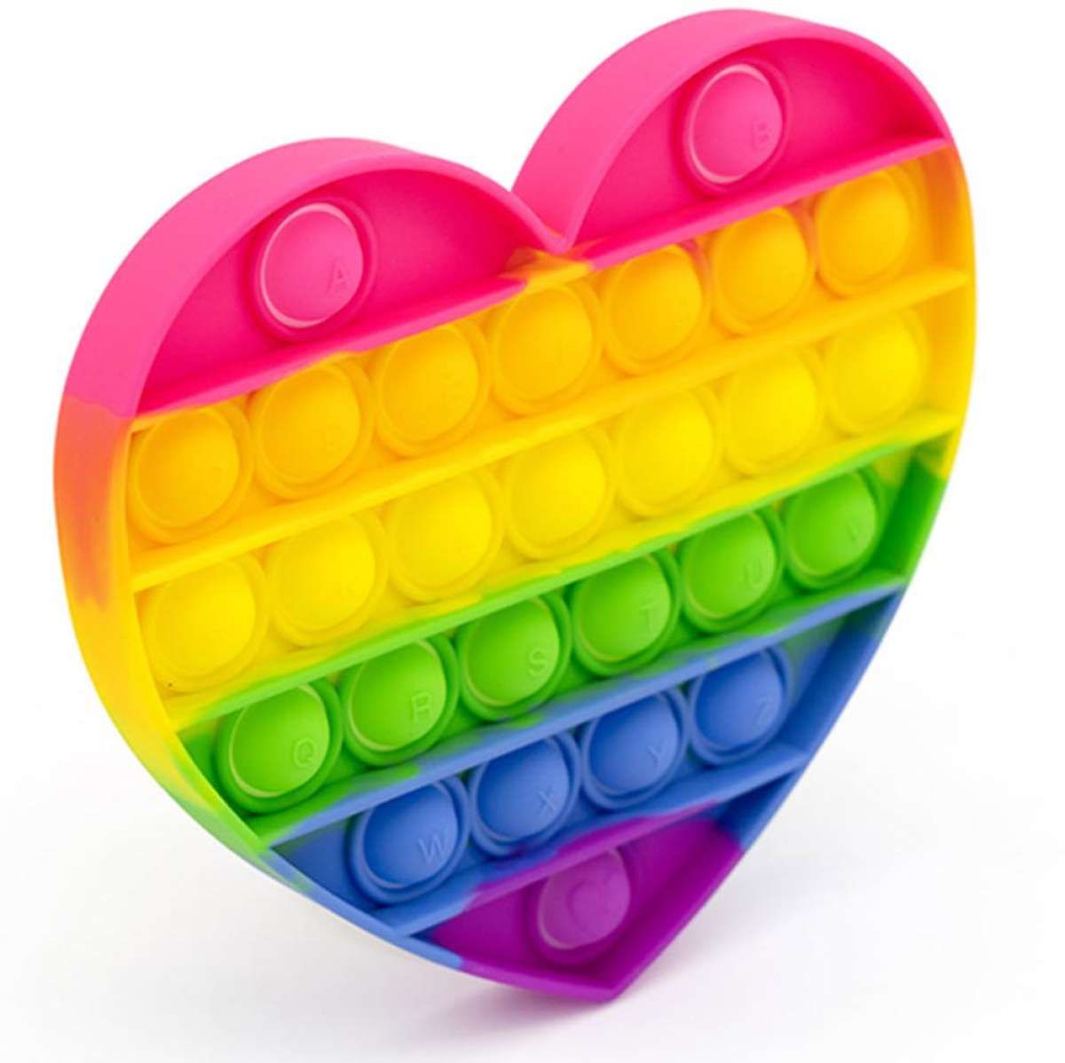 Pop Fidget Toys for Anxiety Heart Push Pop Bubble Sensory Fidget Toy Silicone Toy