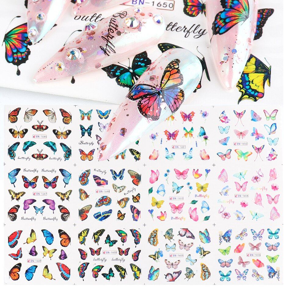 Women Face Geometry New Year Nail Design Manicure Water Nail Stickers Art Transfer Sliders Gel DIY Tattoo Decor GLBN1621-1632