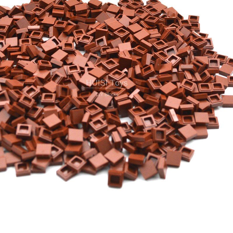 Compatible Most Brand Bricks Parts 1x1 Flat Plastic Bricks Model MOC Buidling Blcoks Educational Toys For Children 6 Years Gift