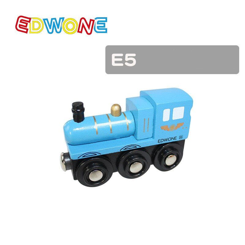 Edwone 22 Designs Wood Magnetic Trains Car Locomotive Toy Mini Tender Fit Biro Thomas Tracks Educational Model DIY