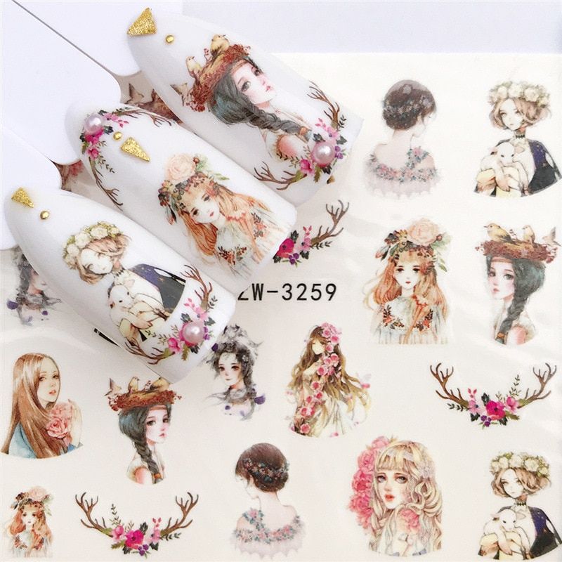 nail sticker nail art 2020 European simple small fresh flower nail art decorations nail accesoires