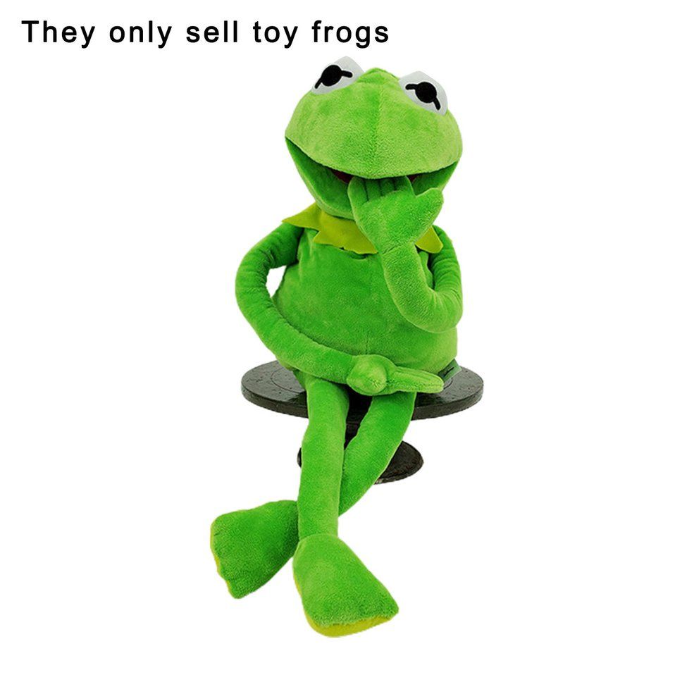 Frog Puppet Soft Hand Stuffed Plush Muppets Show With Movable Mouth