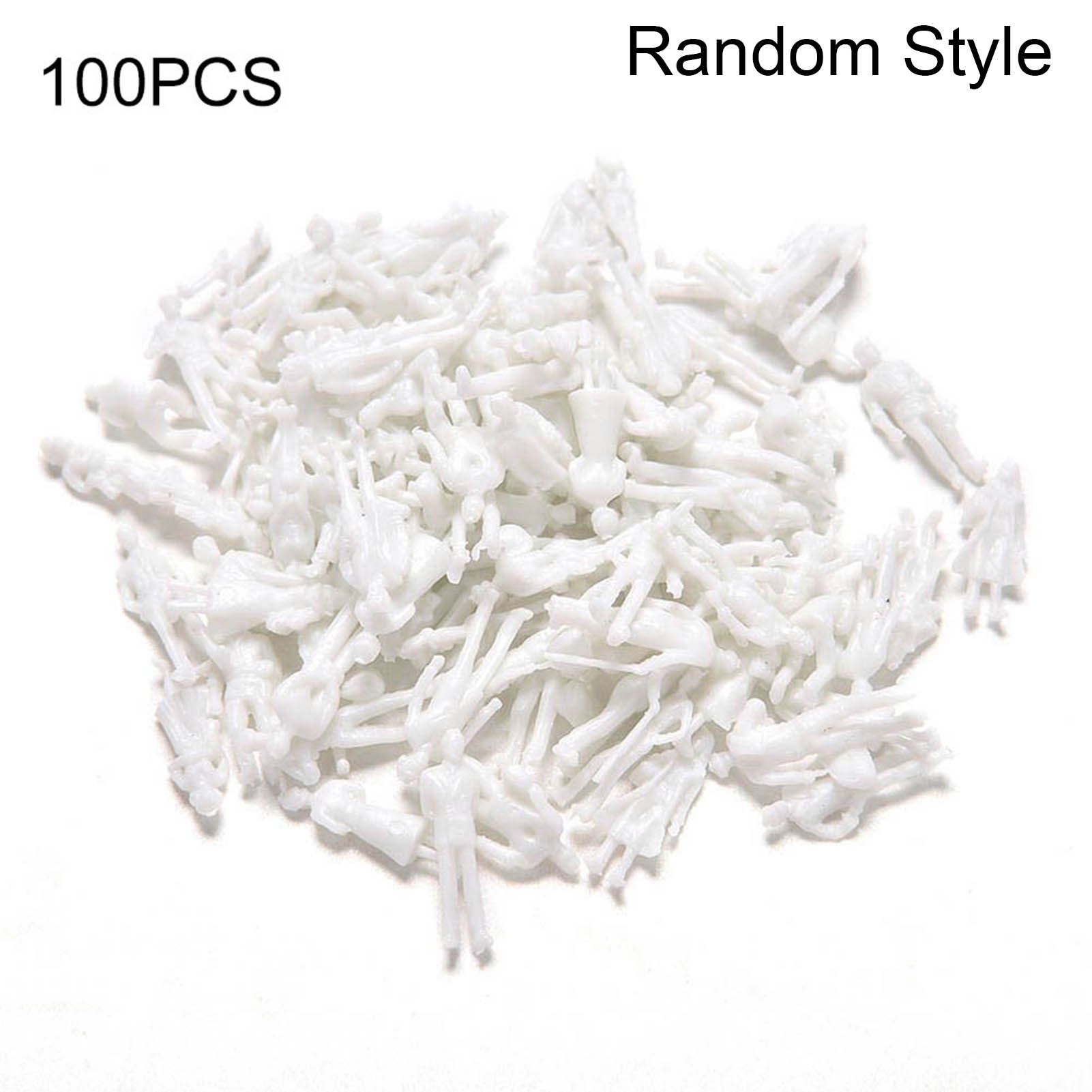 100Pcs 1/25 to 1/200 Scale Mini Unpainted White Model People Figures DIY Toy