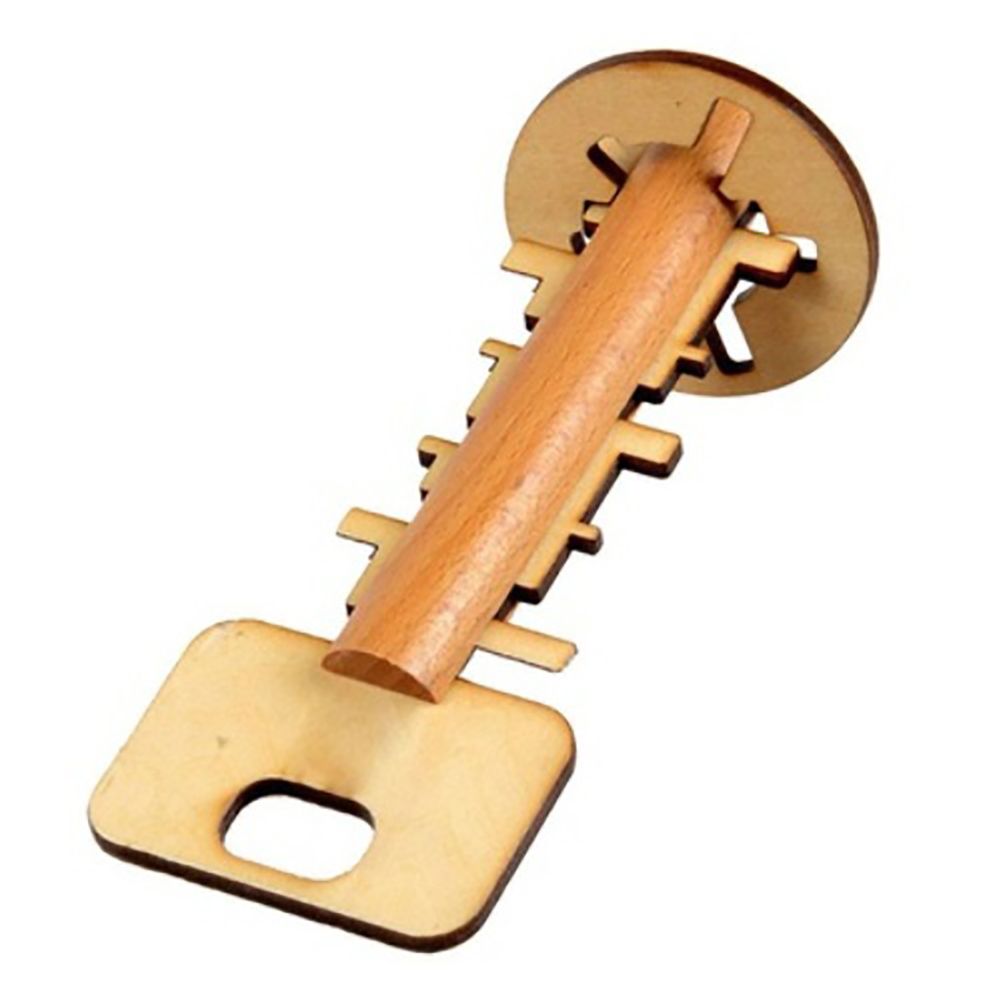3D Wooden Brain Teaser Puzzle Kong Ming Key Lock Educational Kids Adults Toy