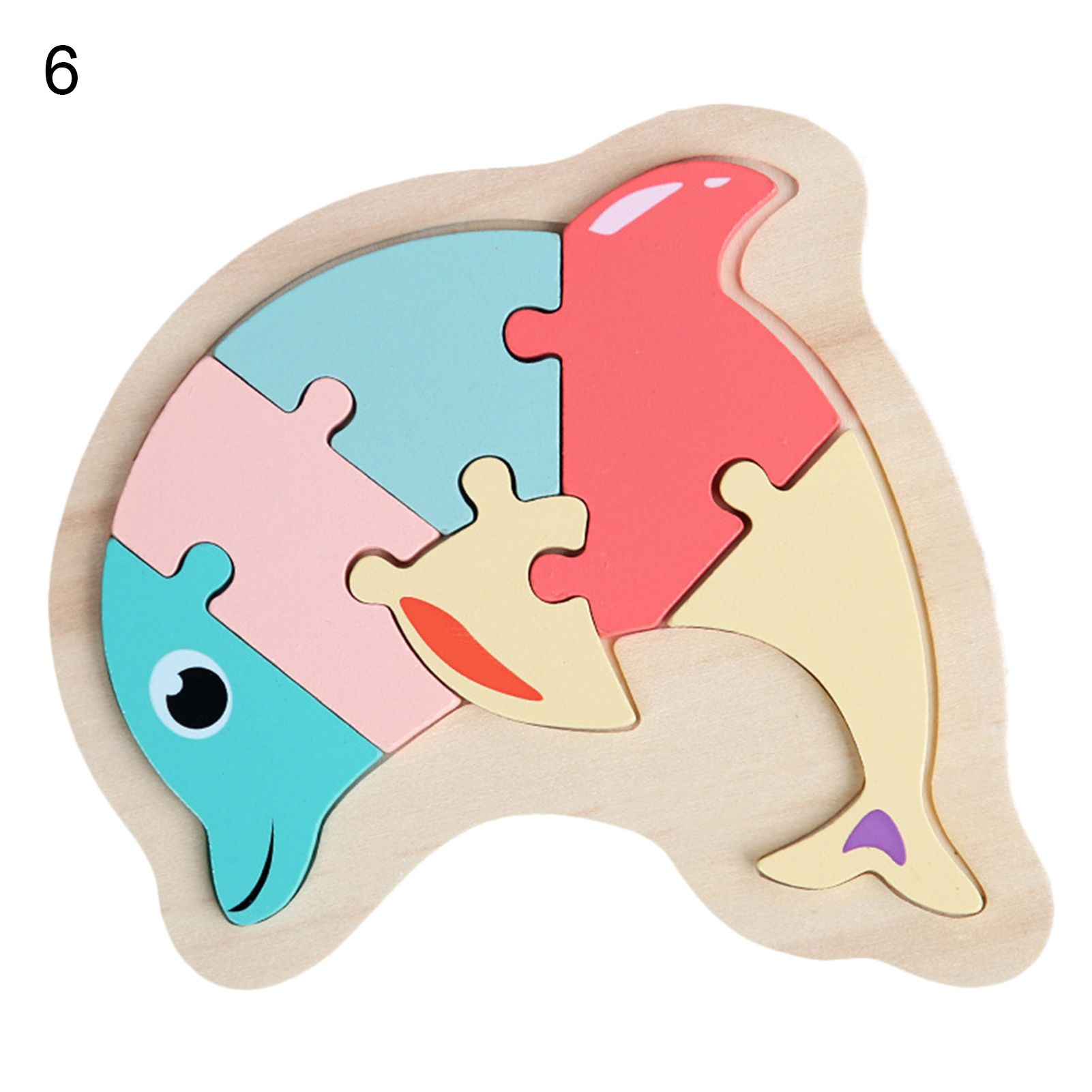 Jigsaw Toy Eco-friendly Cartoon Pattern Wood 3D Pairing Jigsaw Puzzle Toy for Kids
