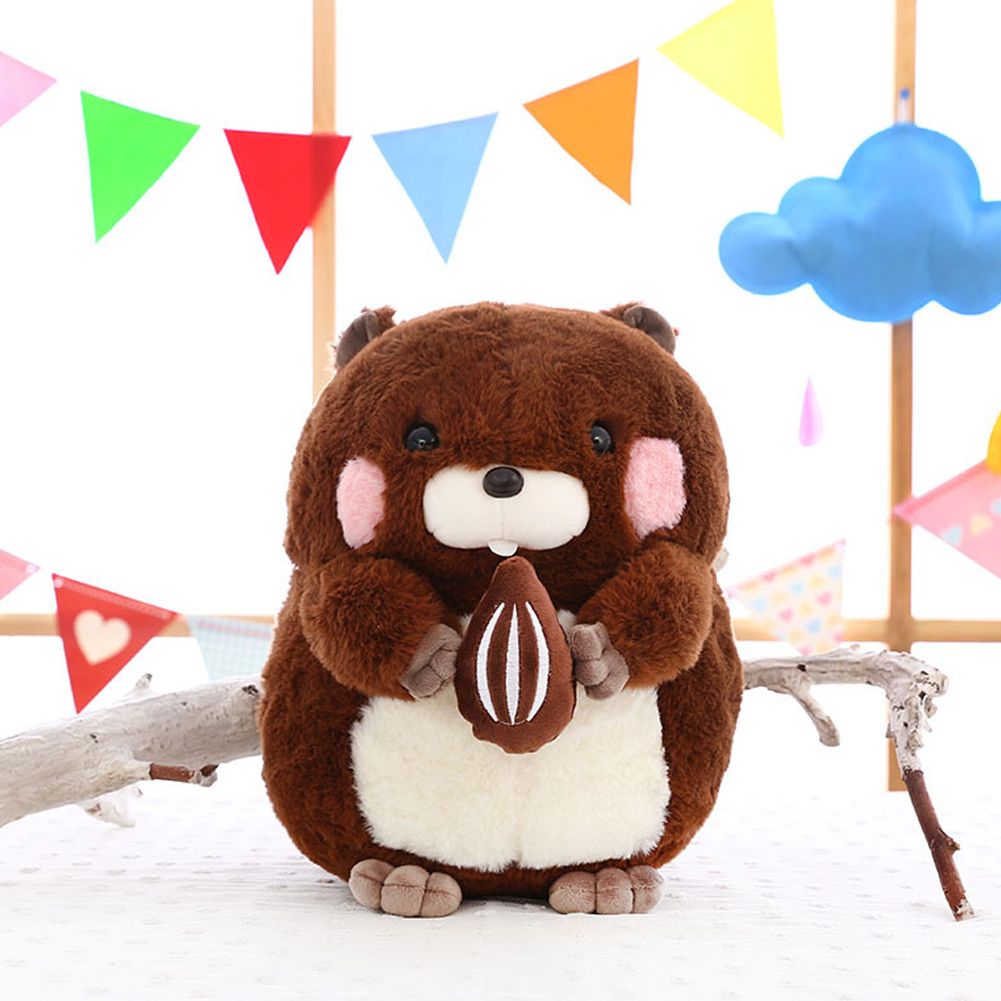 Plush oys Cartoon Marmots Holding Fruits and Nuts Stuffed Dolls Christmas ift for ldren Height
