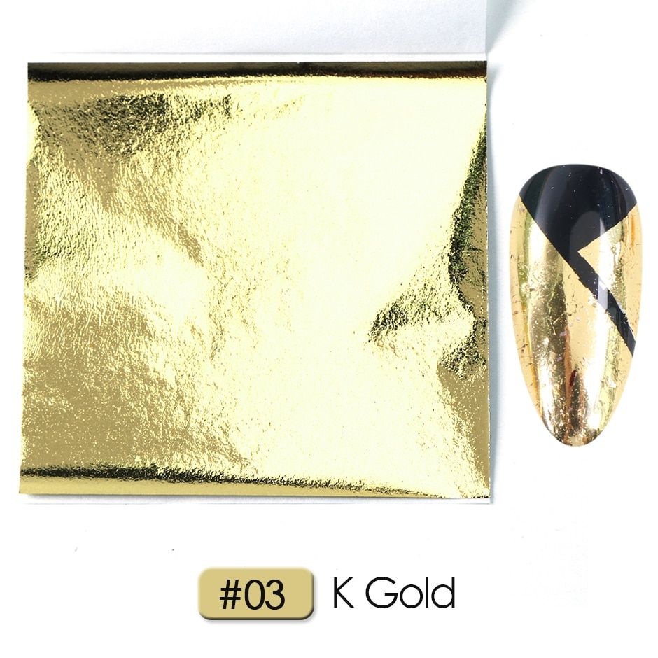 5pcs Gold Silver Aluminum 3D Thin Nail Sticker Foils Holographic Mirror Colorful Paper DIY Manicure Nail Art Decoration CH1545