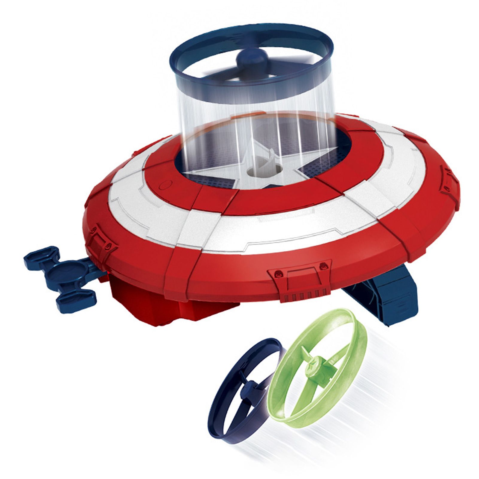 Flying Disc Launcher Creative Long Flight Distance Role Play Captain America Hero Bamboo Dragonfly Launch Toy for Outdoor