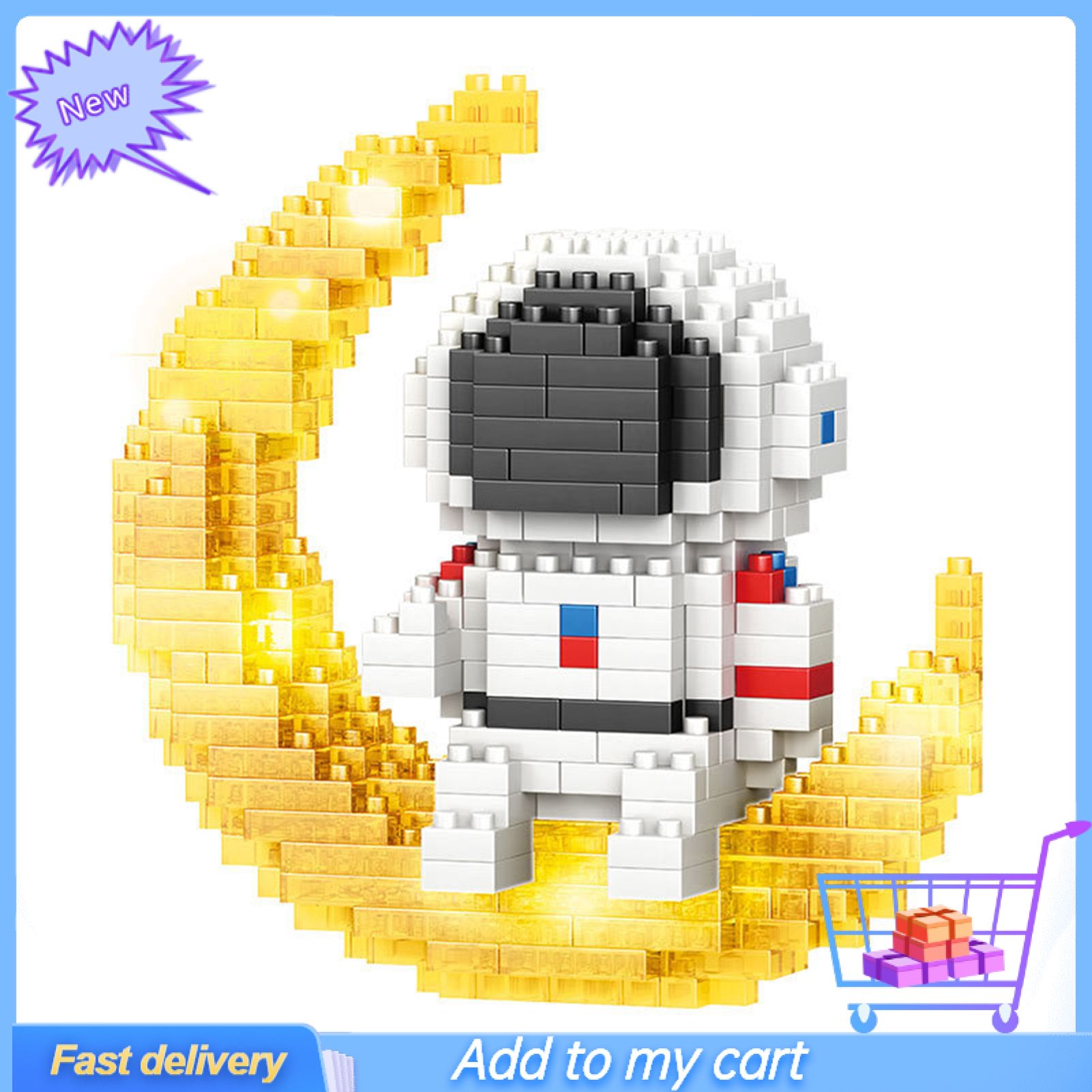 1 Set Building Block Glowing Effect Intellectual Development Exquisite Astronaut Building Bricks Model Toy for Children Gift