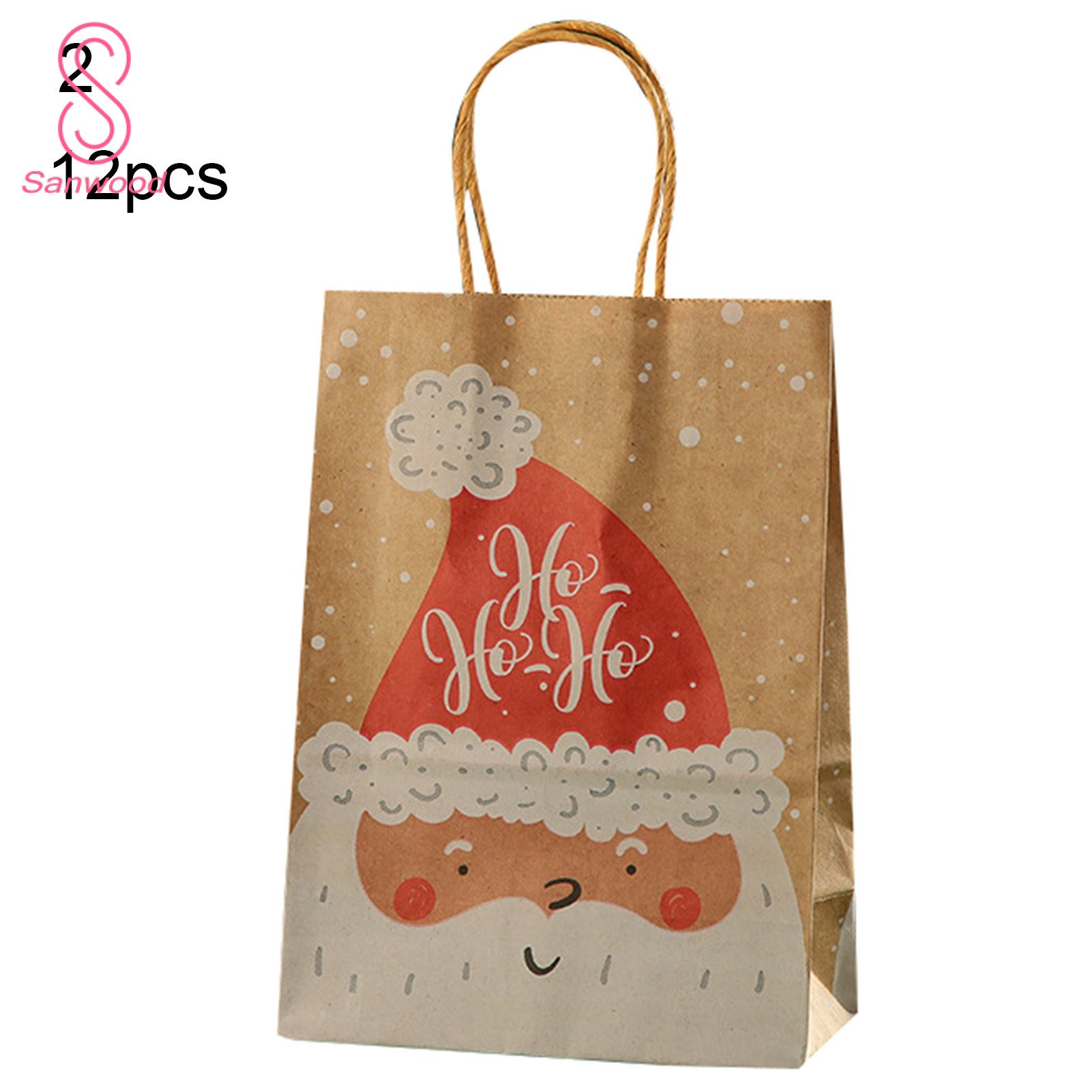 Candy Pouch Eye-catching Smooth Texture Xmas Pattern Gift Bag