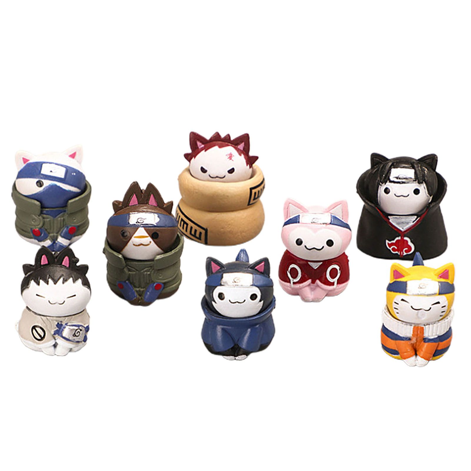 8Pcs/Set Anime  Cartoon Action Figure Desktop Ornament Mini Model Toy for Doll Collection