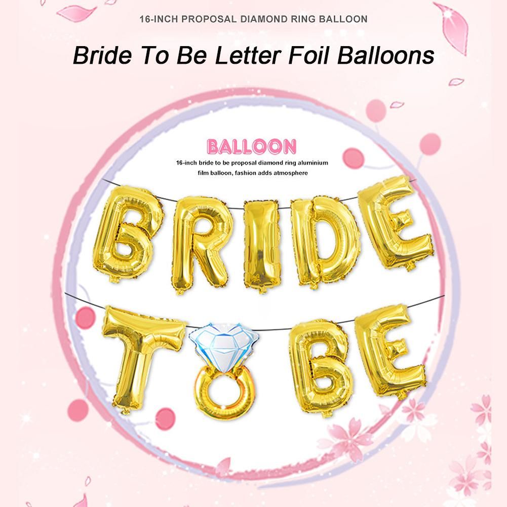 16 inch Rose Gold Bride Team Letter Foil Balloon Love balloon Wedding Bridal shower Engagement Hen Party Decor Supplies