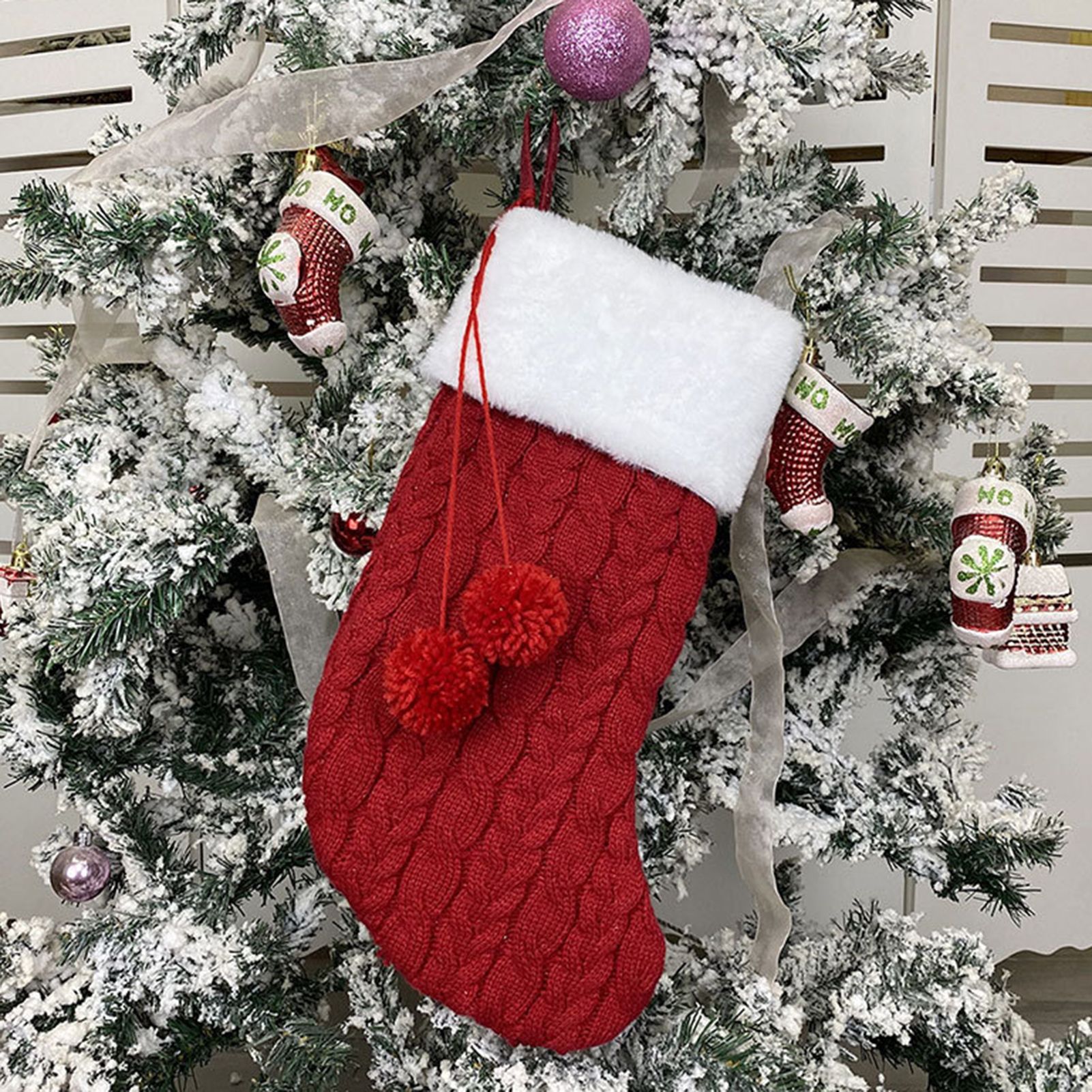 Sock Gift Pocket Reusable Stocking Large Xmas Candy Bags Decor