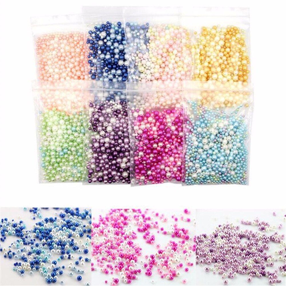 500pcs Beads Slime Supplies DIY Glitter Pearls Slime Filler Fluffy Decoration Gradient Slime Accessories