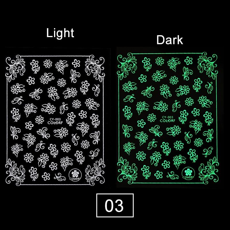Luminous Effect 3D Angel Snowflake Design Hallowee Nail Art Shinning Glitter Nail Art Sticker Decoration Manicures Tips Tool