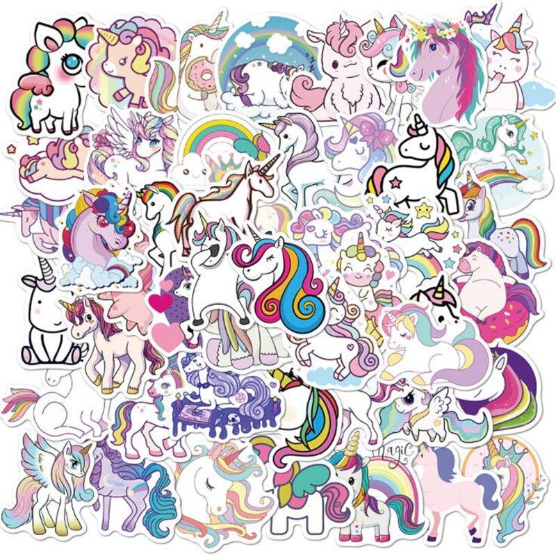 10/30/50PCS Cartoon Pattern Wnicorn Graffiti Suitcase Guitar Skateboard Waterproof Stickers Without Leaving Glue Wholesale
