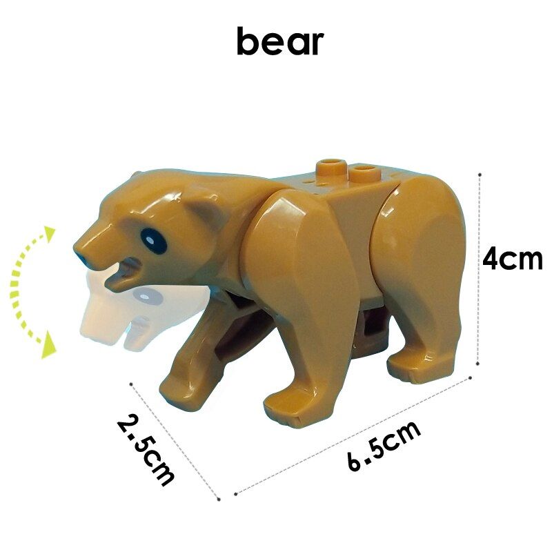 Animals Mini Zoo Bricks Polar Bear Camel Horse Crocodile Shark Panther Cow Giraffe Cheetah Gorilla Model Building Blocks Toys