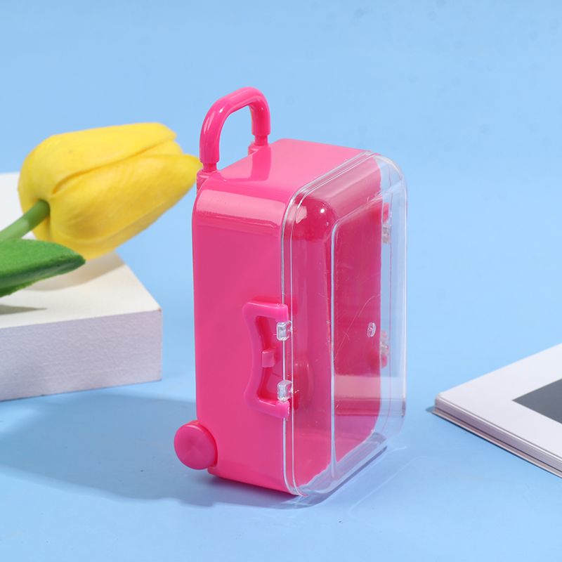 Miniature PlasticTravel Suitcase Luggage Box Doll Accessories Furniture Kids Toy