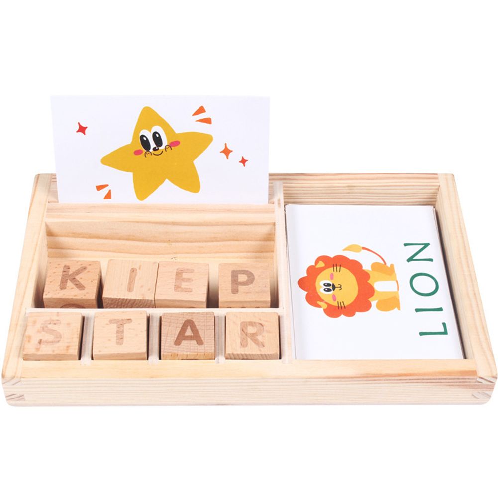Wooden English Cardboard Puzzles Alphabet Building Early Educational Kids Toy