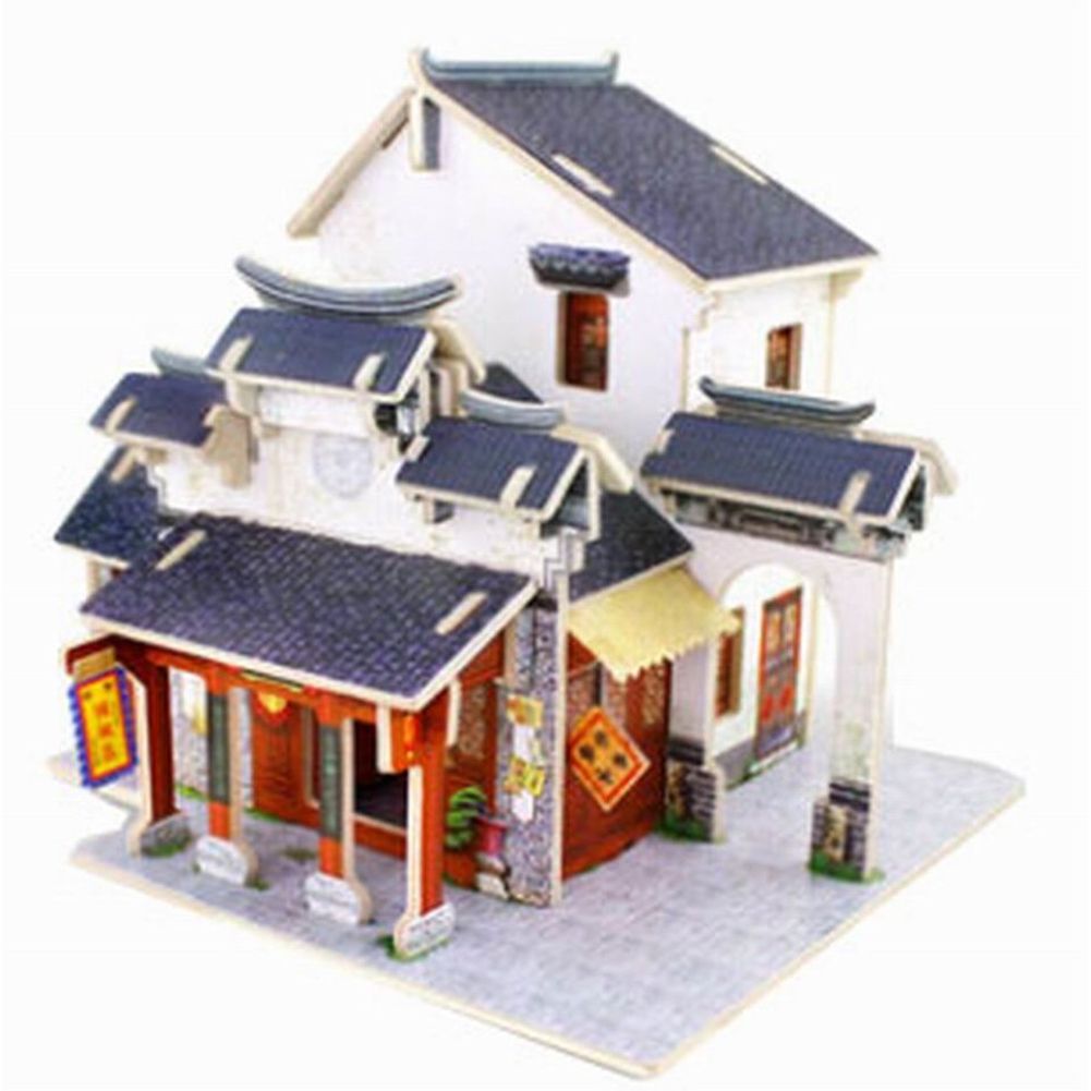 3D Wood Puzzle DIY Model Kids oy France Style Coffee House Puzzle Building ifts Style