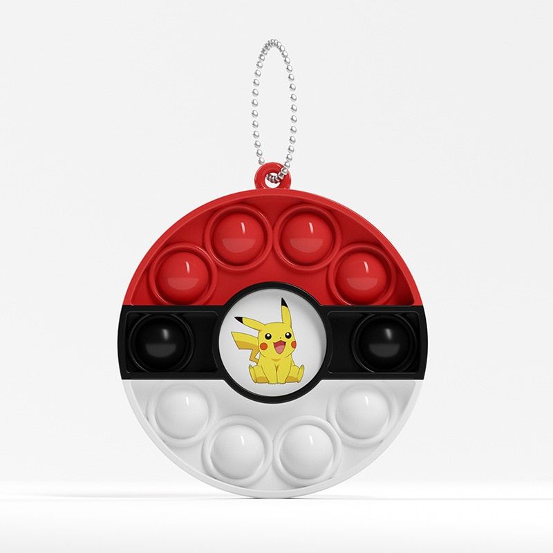 Pokemon Go Pikachu Anime Anti Stress Push Bubble Figet Toys Keychain Antistress Reliever Child Funny Fidget Kawaii Gift For Boys