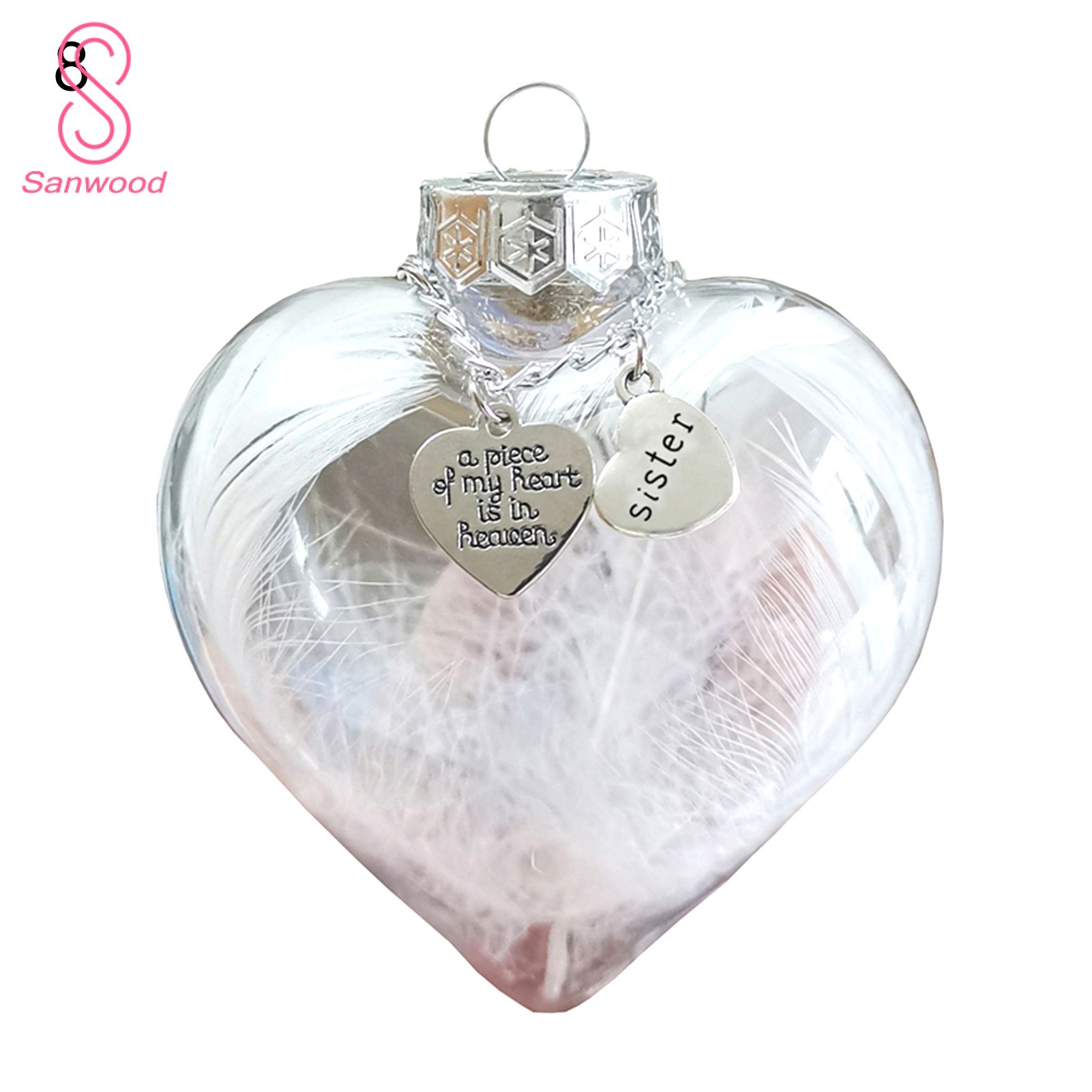 Baubles Ball Pendant Hanging Design Transparent Heart Shape Empty Balls