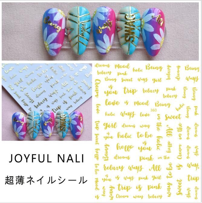 2020new! 1PC 3D Laser Stars Nail Stickers Glitter Shiny Star Black Gold Laser Star Ornaments Nail Art Tool Manicure Accessories