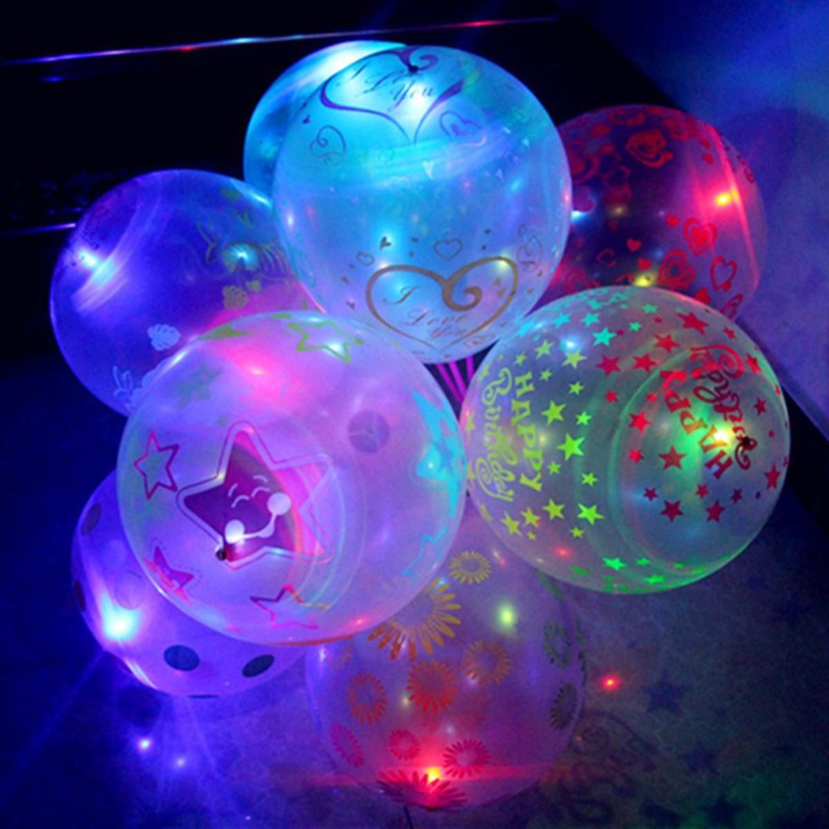 1pc nous Latex Balloon 12-inch LED Decorative Balloon for Evening Party Christmas New Year