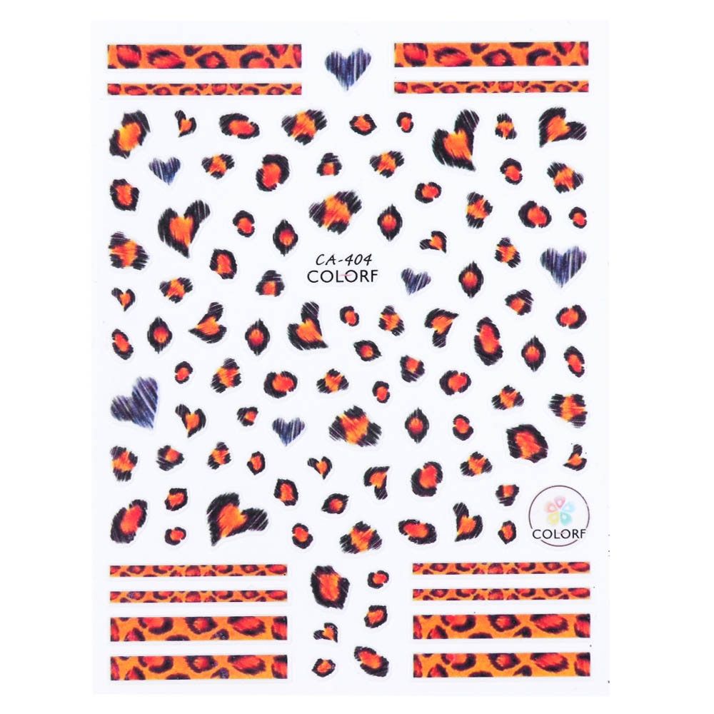 1PC Leopard Nail Stickers 3d Adhesive Sticker Decals Wild  Design Charming Nail Art Decoration Transfer Foil Tip SACA401-409