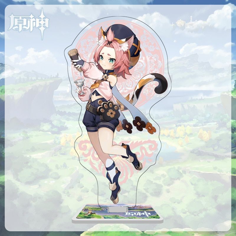 Genshin Impact Anime Figure Acrylic Stand Model Toy Tartaglia Hu Tao Yan Fei Rosaria Eula Action Figure Decoration Cosplay Gifts