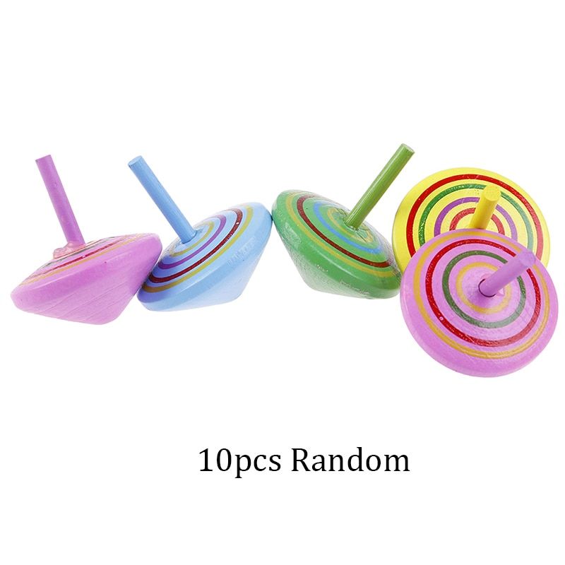 10pcs Cute Wooden Colorful Spinning Top Fruits Gyro interesting Novelty toys Children Kid Educational Montessori Classic Toy ZXH