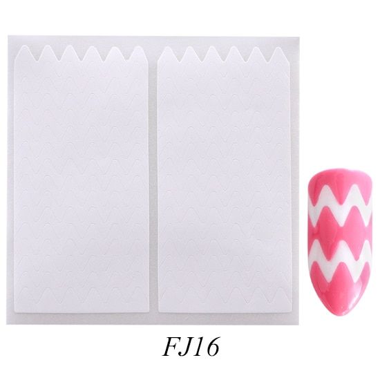 Full Beauty 1pcs Nail Art French Sticker Guide Tips Form Nails Hollow Stencils Manicure Template Decal Tape Decoration CHFJ01-22