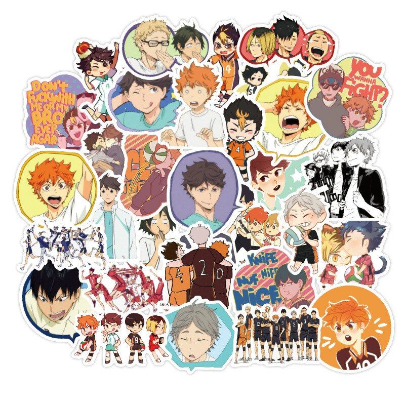 10/50PCS Anime Haikyuu Stickers Waterproof PVC Graffiti Skateboard Laptop Guitar Luggage Vsco Cool Sticker Kids Toys Sticker