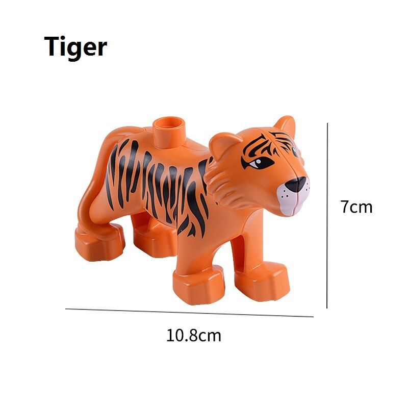 Big Bricks Compatible with Duploed Blocks Creative Animal Building Block Dinosaur Elephant Dog Cat Bear Kid Educational Toy Gift