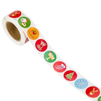 500pcs/roll christmas sticker 24 designs pattern cartoon sticker for kids toys christmas gift waterproof adhesive labels