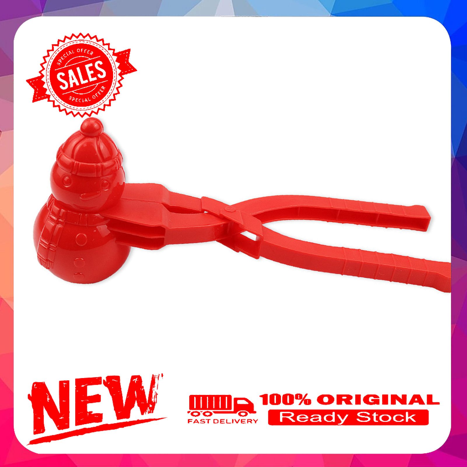 Anti-slid Handle Plastic Adorable Snowman Shape Snowball Maker Anti-deform Snowball Clip for Kids