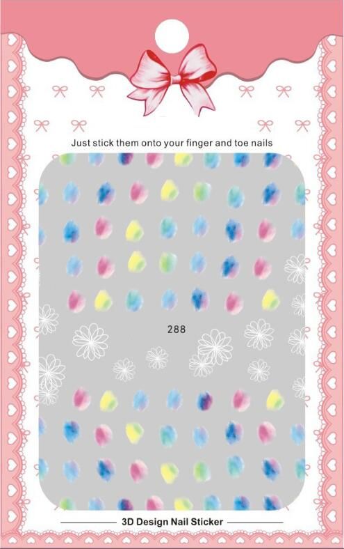 2019  Fashion 7 Style 3D Water Decals Nail Art Stickers cute owl  Flower mix pattern Nails Sticker Decorations Manicure Z065