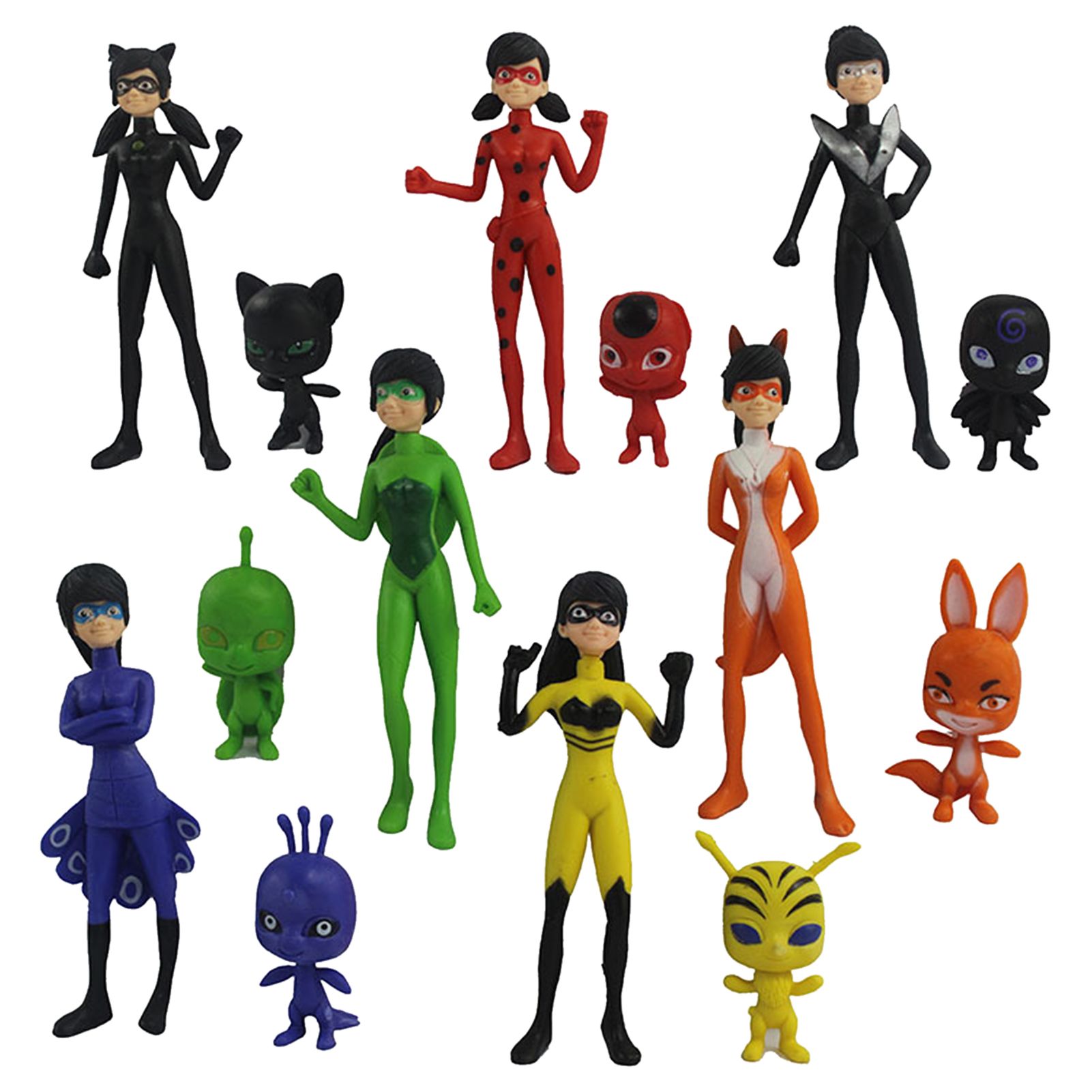 14Pcs/Set Action Model Creative Exquisite Workmanship PVC Ladybug Girl Action Figurine for Kid